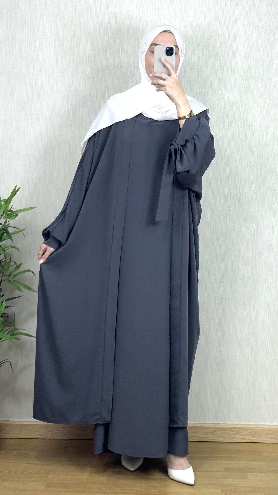 -55% ABAYA YASMIN CREPE DOS PIEZAS