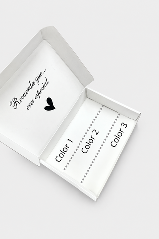 Pack Chiffon Personalizado 3 colores en formato vertical con fondo gris claro